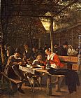 Steen Paintings - The Picnic by Jan Steen